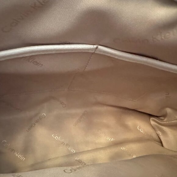 Calvin Klein White Leather Belted Satchel Bag with Crossbody Strap  - Picture 6 of 8